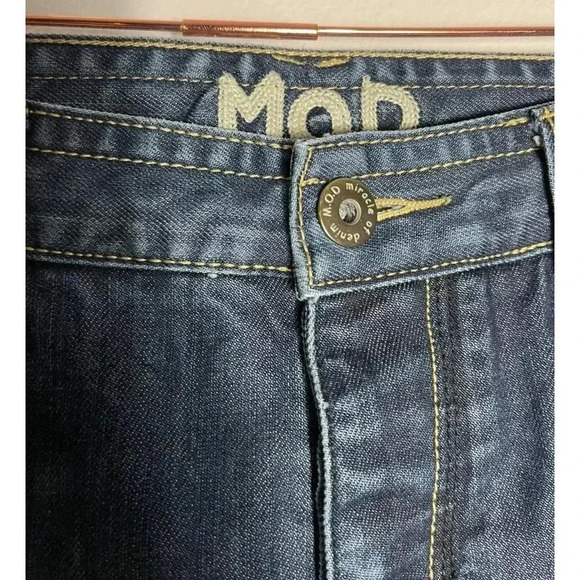 MOD Mens Straight Leg Mid Rise Button Fly Ankle Denim Blue Jeans Sz 31/34 - Picture 7 of 12